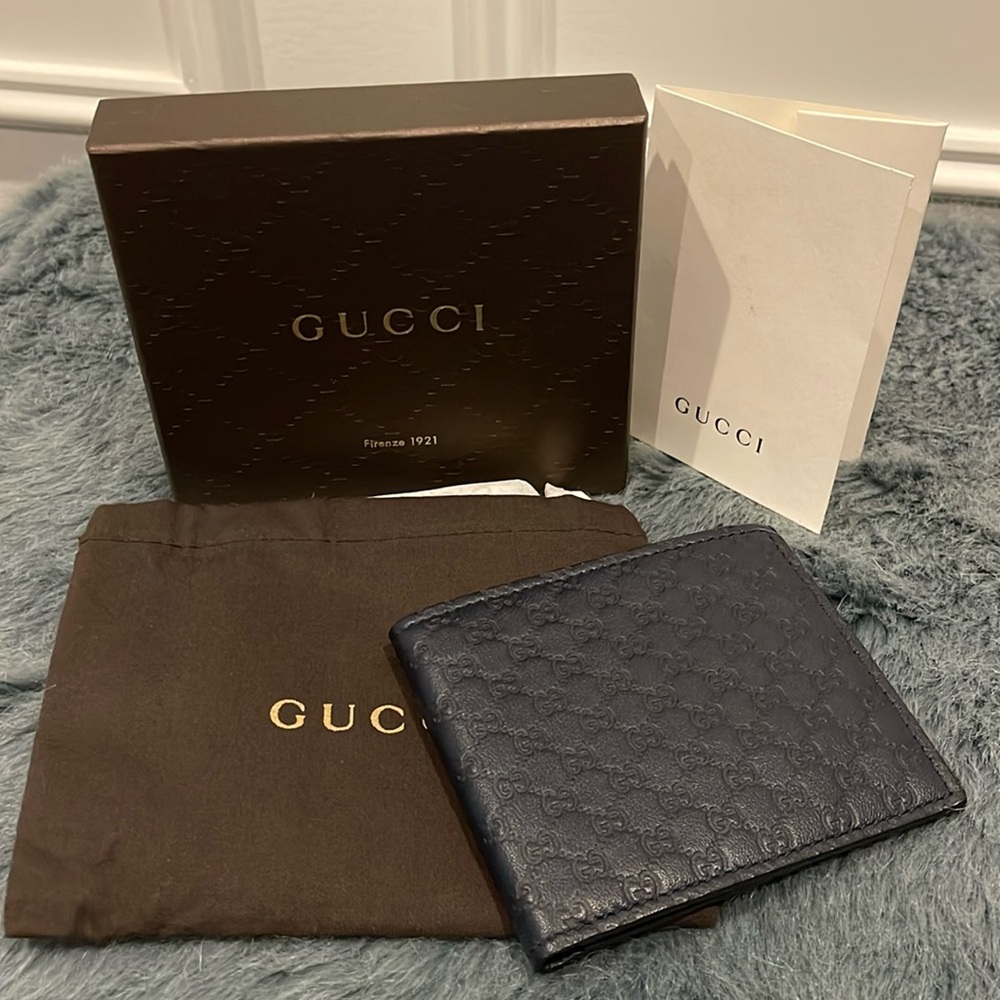 NEW! GUCCI MICROGUCCISSIMA WALLET BLU